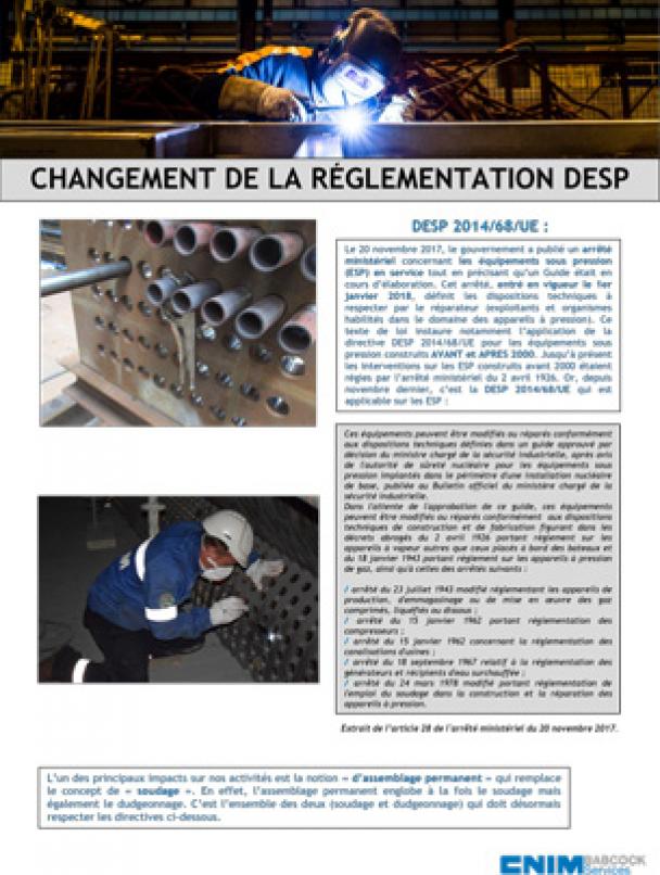 Changement de la réglementation DESP - CBS (French only)